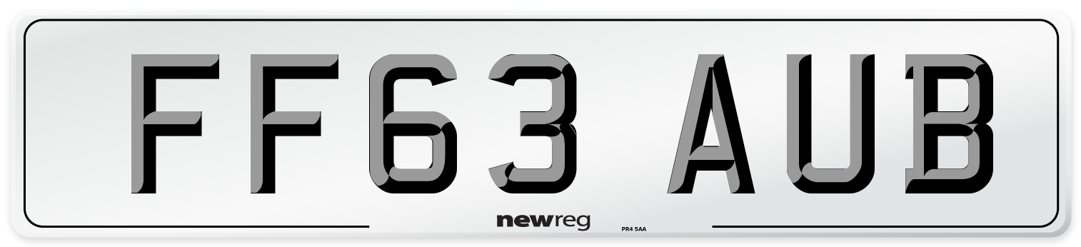 FF63 AUB Number Plate from New Reg